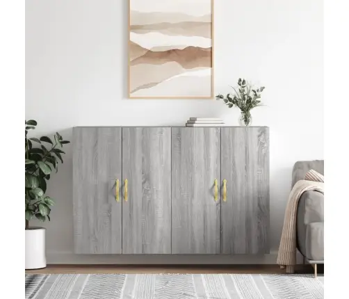 Seinakapid 2 Tk, Hall Sonoma Tamm, 69,5 X 34 X 90 Cm