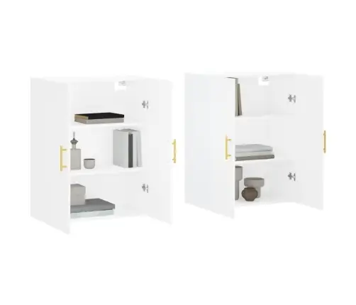 Sienas Skapīši, 2 Gab., Balti, 69,5X34X90 Cm Vidaxl