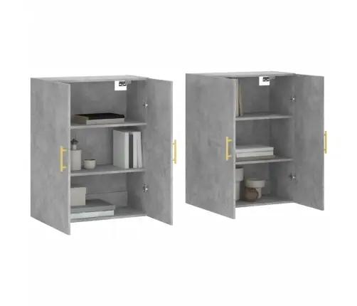 Sienas Skapīši, 2 Gab., Betona Pelēks, 69,5X34X90 Cm Vidaxl