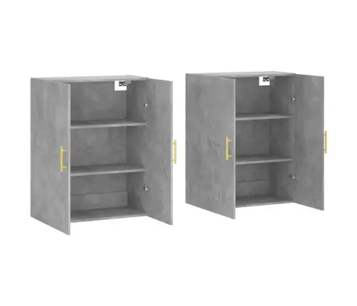 Sienas Skapīši, 2 Gab., Betona Pelēks, 69,5X34X90 Cm Vidaxl