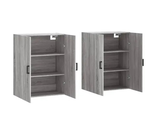 Seinakapid 2 Tk, Hall Sonoma Tamm, 69,5 X 34 X 90 Cm