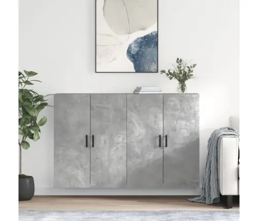 Sienas Skapīši, 2 Gab., Betona Pelēks, 69,5X34X90 Cm Vidaxl