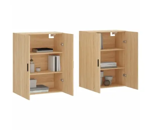 Sienas Skapīši, 2 Gab., Ozolkoka Krāsa, 69,5X34X90 Cm Vidaxl