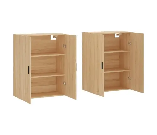 Sienas Skapīši, 2 Gab., Ozolkoka Krāsa, 69,5X34X90 Cm Vidaxl