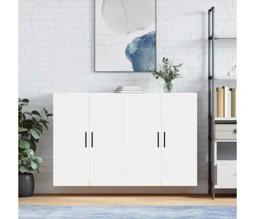 Prie Sienos Montuojamos Spintelės, 2Vnt., Baltos, 69,5X34X90Cm