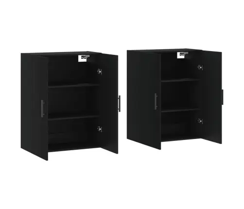 Sienas Skapīši, 2 Gab., Melns, 69,5X34X90 Cm Vidaxl