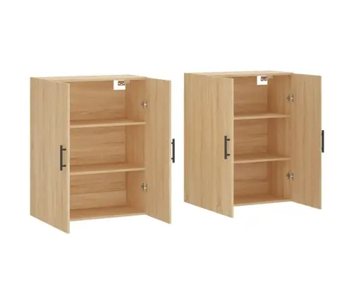 Sienas Skapīši, 2 Gab., Ozolkoka Krāsa, 69,5X34X90 Cm Vidaxl