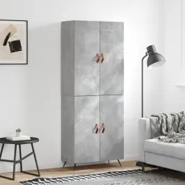 Augstais Skapis, Pelēks, 69,5X34X180 Cm, Inženierijas Koks Vidaxl