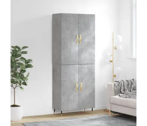 Augstais Skapis, Pelēks, 69,5X34X180 Cm, Inženierijas Koks Vidaxl