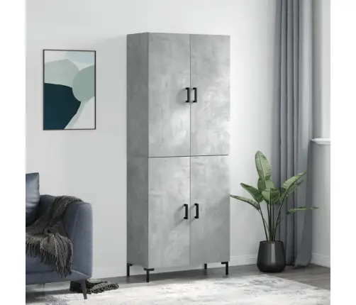 Augstais Skapis, Pelēks, 69,5X34X180 Cm, Inženierijas Koks Vidaxl