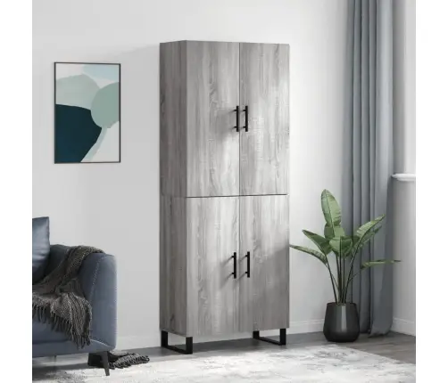 Kõrge Kapp, Hall Sonoma Tamm, 69,5 X 34 X 180 cm Tehispuit