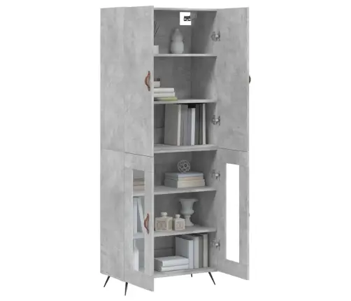 Augstais Skapis, Pelēks, 69,5X34X180 Cm, Inženierijas Koks Vidaxl