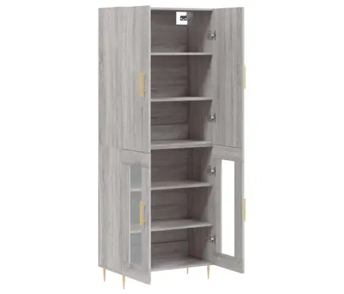 Augstais Skapis, Pelēks, 69,5X34X180 Cm, Inženierijas Koks Vidaxl