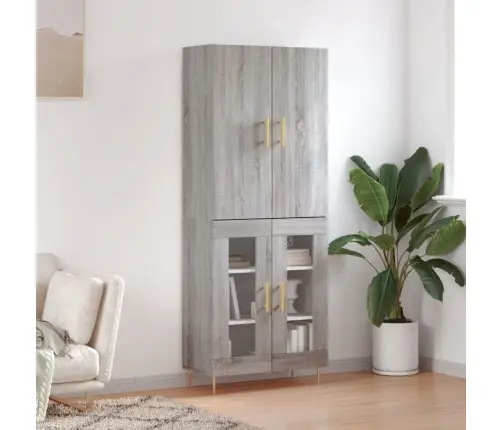 Augstais Skapis, Pelēks, 69,5X34X180 Cm, Inženierijas Koks Vidaxl