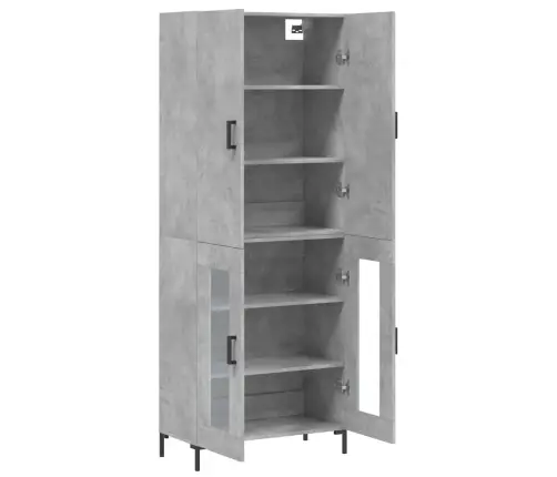 Augstais Skapis, Pelēks, 69,5X34X180 Cm, Inženierijas Koks Vidaxl