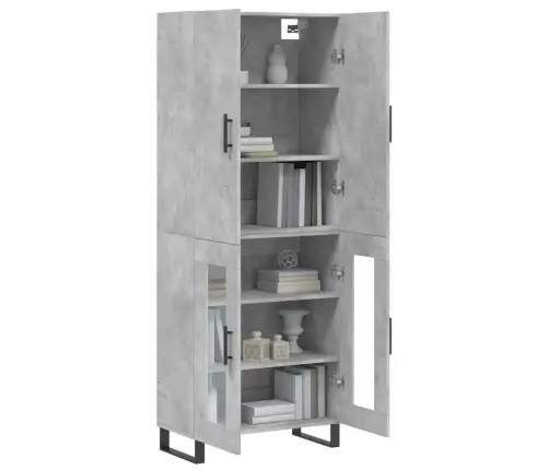 Augstais Skapis, Pelēks, 69,5X34X180 Cm, Inženierijas Koks Vidaxl