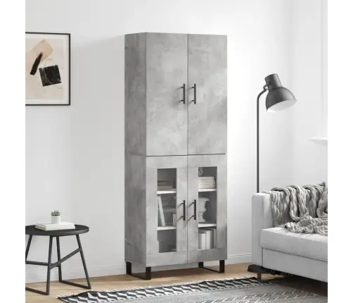 Augstais Skapis, Pelēks, 69,5X34X180 Cm, Inženierijas Koks Vidaxl