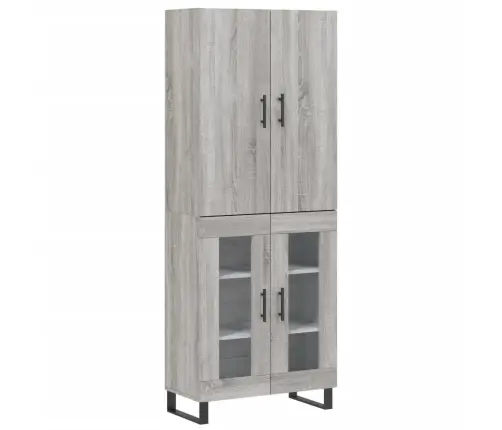 Augstais Skapis, Pelēks, 69,5X34X180 Cm, Inženierijas Koks Vidaxl