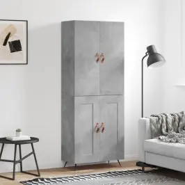 Augstais Skapis, Pelēks, 69,5X34X180 Cm, Inženierijas Koks Vidaxl