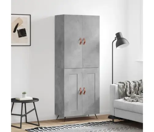 Augstais Skapis, Pelēks, 69,5X34X180 Cm, Inženierijas Koks Vidaxl