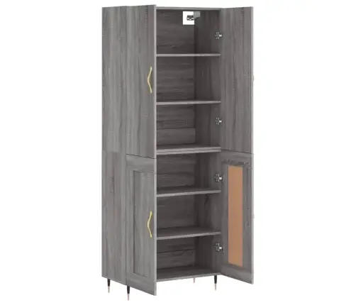 Augstais Skapis, Pelēks, 69,5X34X180 Cm, Inženierijas Koks Vidaxl