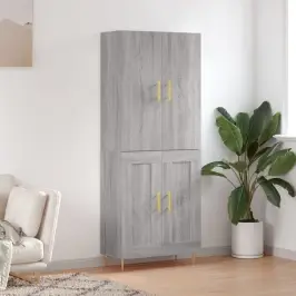 Augstais Skapis, Pelēks, 69,5X34X180 Cm, Inženierijas Koks Vidaxl