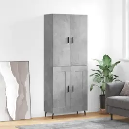 Komoda, Betono Pilkos Spalvos, 69,5X34X180cm Apdirbta Mediena