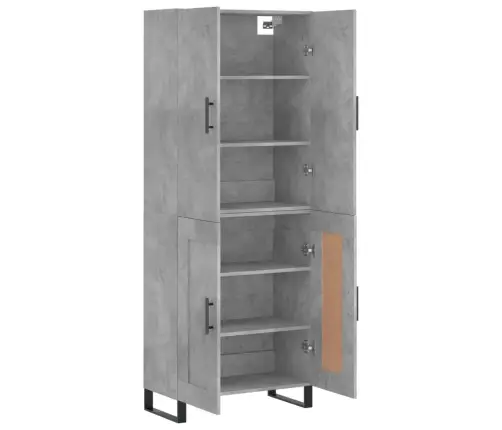 Augstais Skapis, Pelēks, 69,5X34X180 Cm, Inženierijas Koks Vidaxl