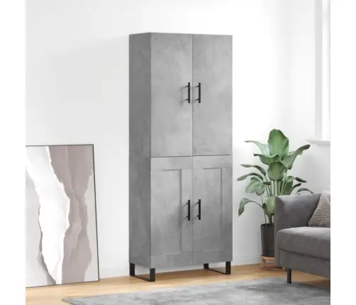 Augstais Skapis, Pelēks, 69,5X34X180 Cm, Inženierijas Koks Vidaxl