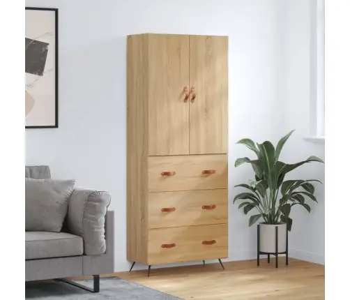 Augstais Skapis, Ozolkoka, 69,5X34X180 Cm, Inženierijas Koks Vidaxl