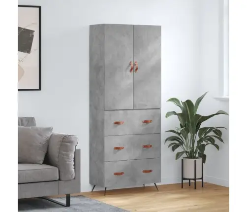 Augstais Skapis, Pelēks, 69,5X34X180 Cm, Inženierijas Koks Vidaxl