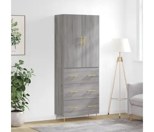 Kõrge Kapp, Hall Sonoma Tamm, 69,5 X 34 X 180 cm Tehispuit