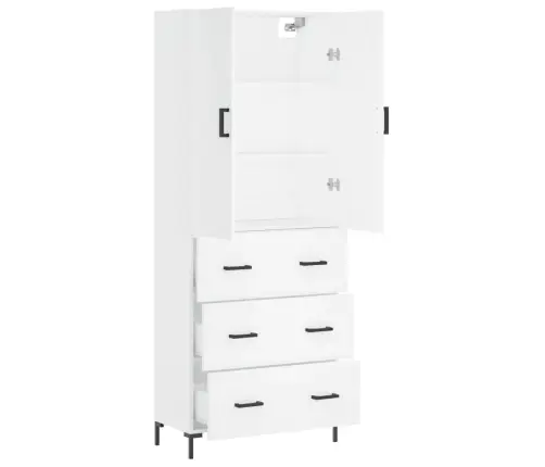 Augstais Skapis, Balts, 69,5X34X180 Cm, Inženierijas Koks Vidaxl