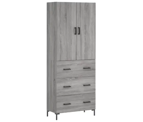 Augstais Skapis, Pelēks, 69,5X34X180 Cm, Inženierijas Koks Vidaxl