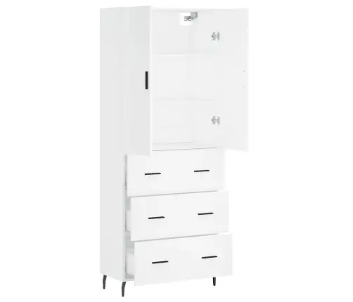 Augstais Skapis, Balts, 69,5X34X180 Cm, Inženierijas Koks Vidaxl