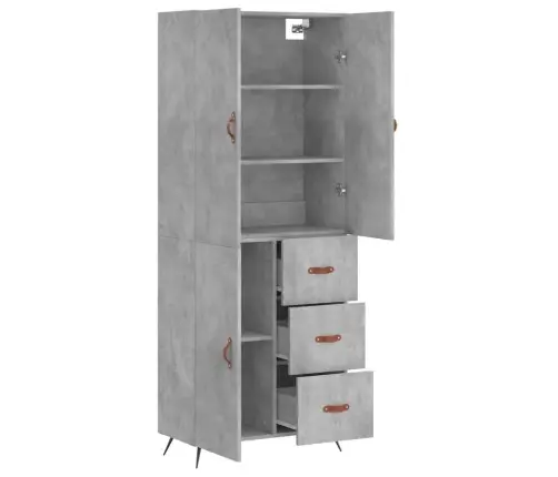 Augstais Skapis, Pelēks, 69,5X34X180 Cm, Inženierijas Koks Vidaxl