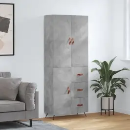 Augstais Skapis, Pelēks, 69,5X34X180 Cm, Inženierijas Koks Vidaxl