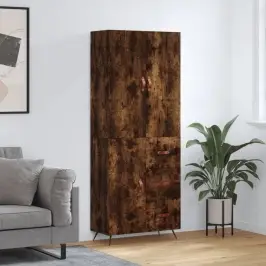 Kõrge Kapp, Suitsutatud Tamm, 69,5 X 34 X 180 cm Tehispuit