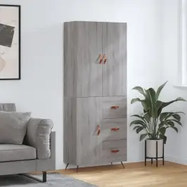 Augstais Skapis, Pelēks, 69,5X34X180 Cm, Inženierijas Koks Vidaxl