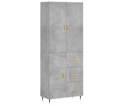 Augstais Skapis, Pelēks, 69,5X34X180 Cm, Inženierijas Koks Vidaxl