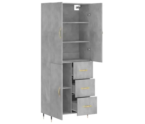 Augstais Skapis, Pelēks, 69,5X34X180 Cm, Inženierijas Koks Vidaxl