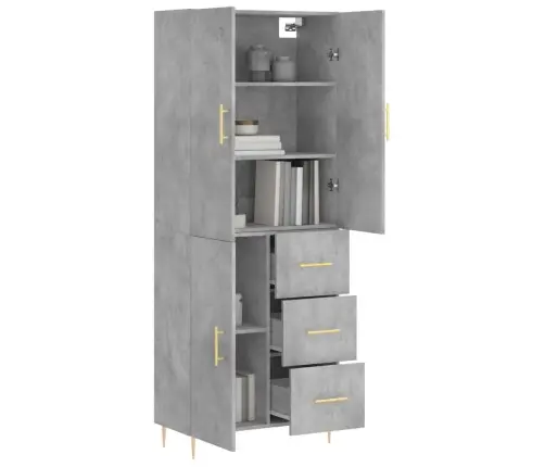 Kõrge Kapp, Betoonhall, 69,5 X 34 X 180 cmTehispuit