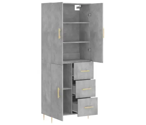 Kõrge Kapp, Betoonhall, 69,5 X 34 X 180 cmTehispuit