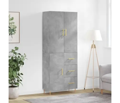 Kõrge Kapp, Betoonhall, 69,5 X 34 X 180 cmTehispuit