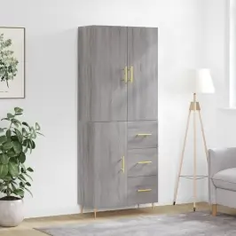 Augstais Skapis, Pelēks, 69,5X34X180 Cm, Inženierijas Koks Vidaxl