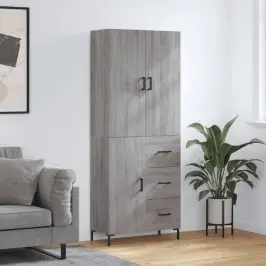 Kõrge Kapp, Hall Sonoma Tamm, 69,5 X 34 X 180 cm Tehispuit