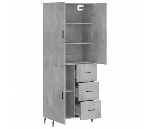 Komoda, Betono Pilkos Spalvos, 69,5X34X180cm Apdirbta Mediena