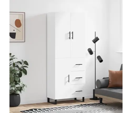 Augstais Skapis, Balts, 69,5X34X180 Cm, Inženierijas Koks Vidaxl