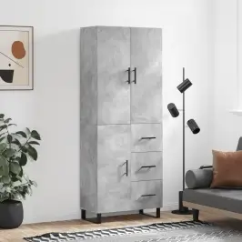 Komoda, Betono Pilkos Spalvos, 69,5X34X180cm Apdirbta Mediena