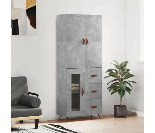 Augstais Skapis, Pelēks, 69,5X34X180 Cm, Inženierijas Koks Vidaxl